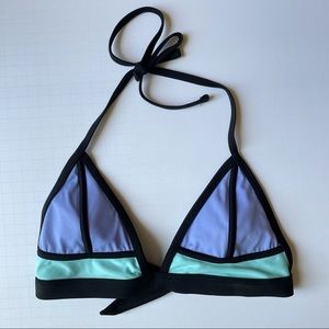 Target triangle colorblock halter bikini top